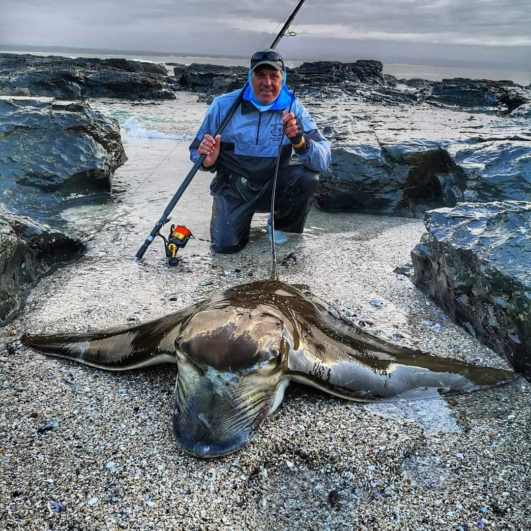 Gerhard with a large ray caught off the rocks