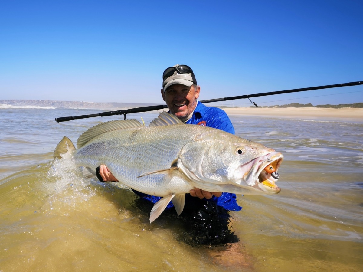 Gerhard with a large kob caught on paddle tail